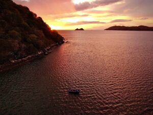 Sunset over ocean in Costa Rica
